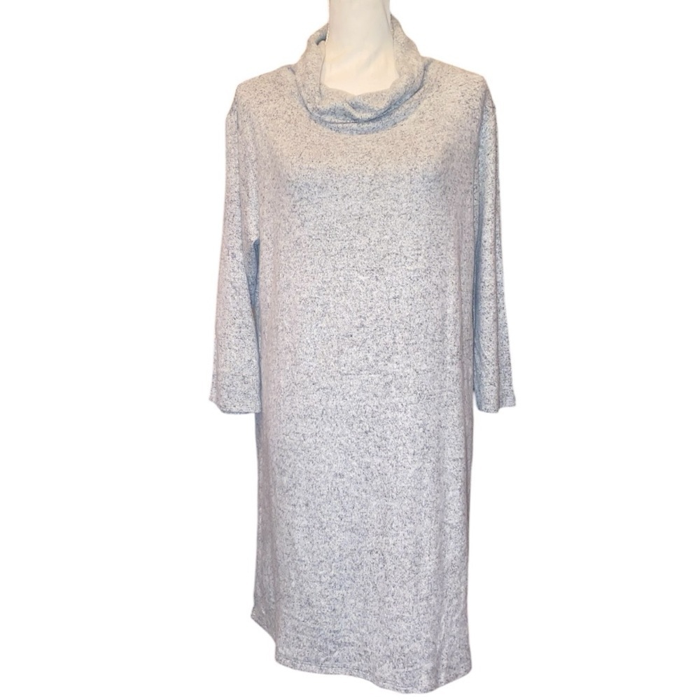 MARY SQUARE Soft Knit Sweater Shift Dress in Light Heather Gray Size Medium - Picture 5 of 7
